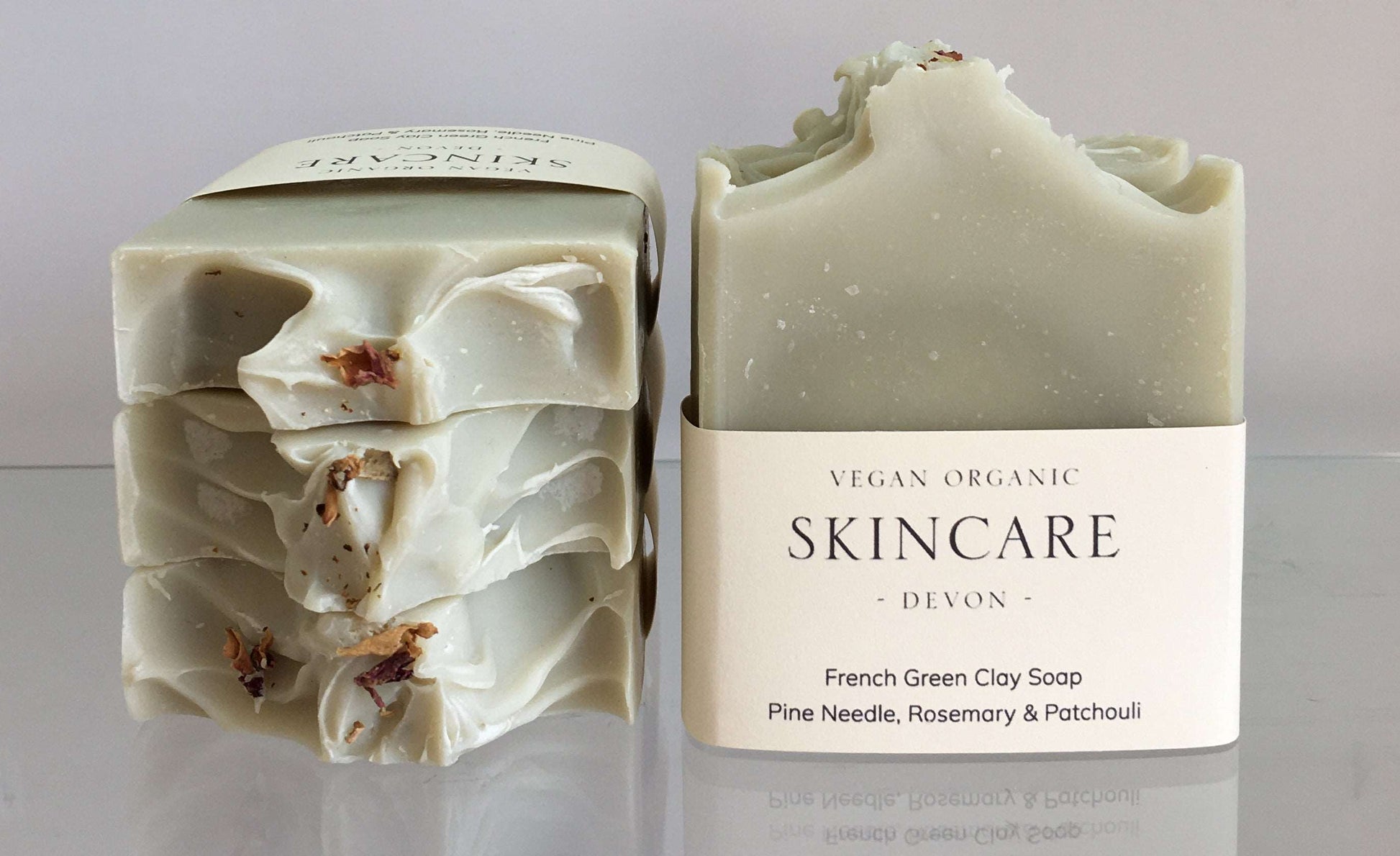 French Green Clay Soap with Pine Needle, Rosemary & Patchouli 100g