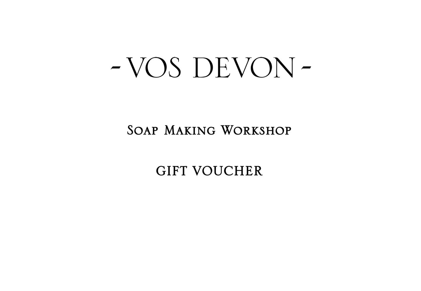 Soap Workshop Gift Voucher